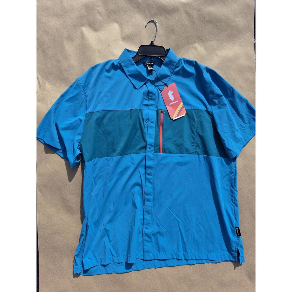 Cotopaxi Mens Sumaco Short Sleeve Shirt Lake Waterfall UPF50+ $85 MSRP XXL 2XL